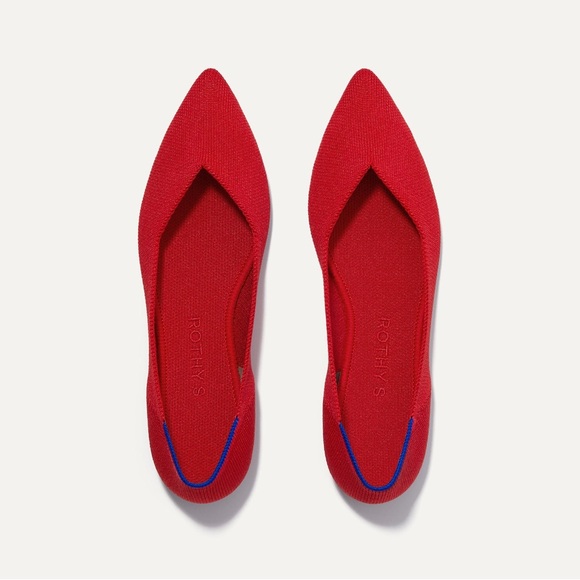 Rothy's | Shoes | Rothys The Point Bright Red Flats Size 7 New Nwob ...